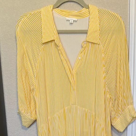 Yellow Striped Maxi Dress - Picture 1 of 5